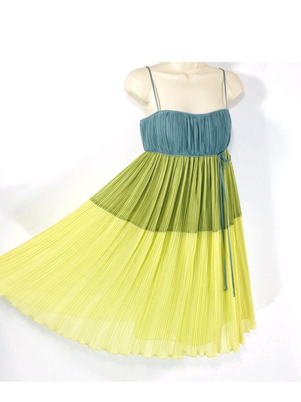 Max & Cleo Colorblock Spaghetti Strap Dress, Size 6 ** Missing Pull